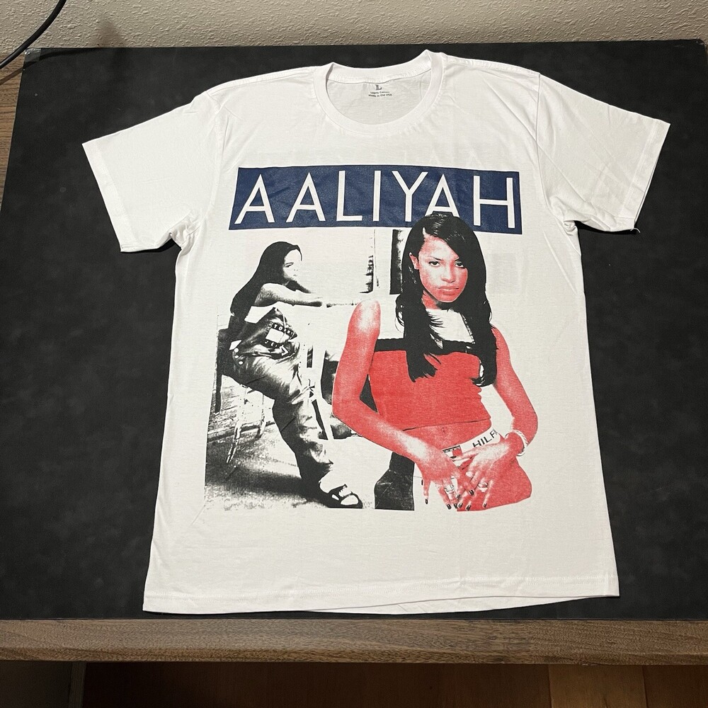 Aaliyah Memorial Tommy Jeans Try Again Rap Tee Shirt New Old Stock USA Made 90s